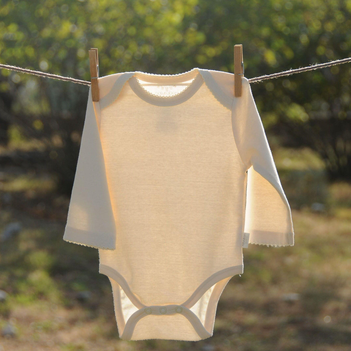 Naturaborn GOTS Organik Sertifikalı Uzun Kollu Kroşetalı Bebek Body