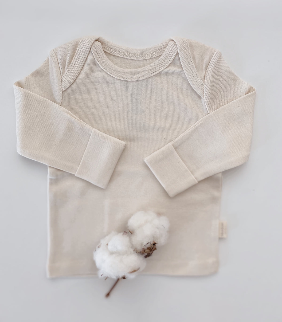 Naturaborn GOTS Organic Certified Newborn Envelope Collar Long Sleeve T-Shirt