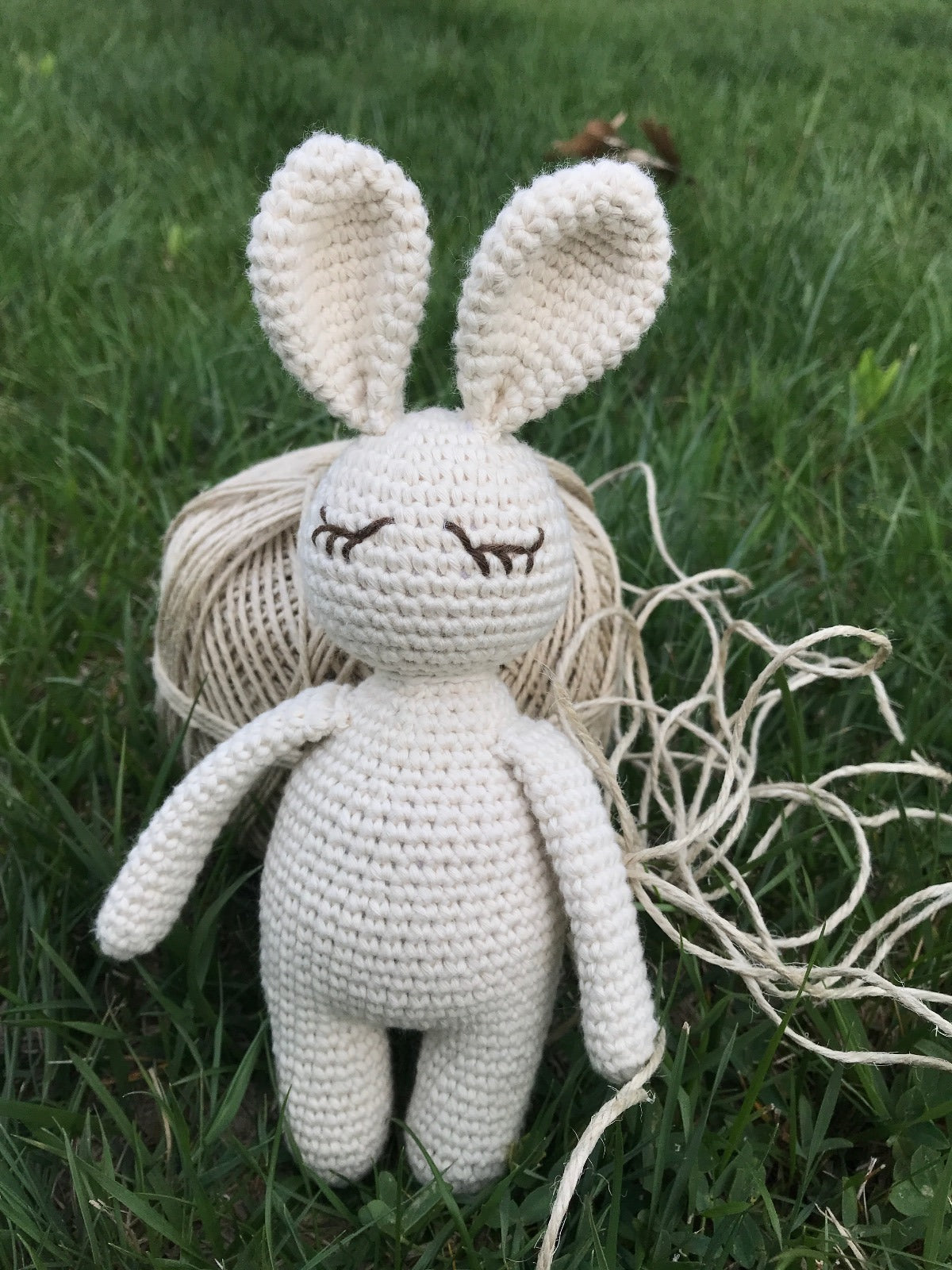Naturaborn Natural amigurumi hand knitted toy sleepy rabbit