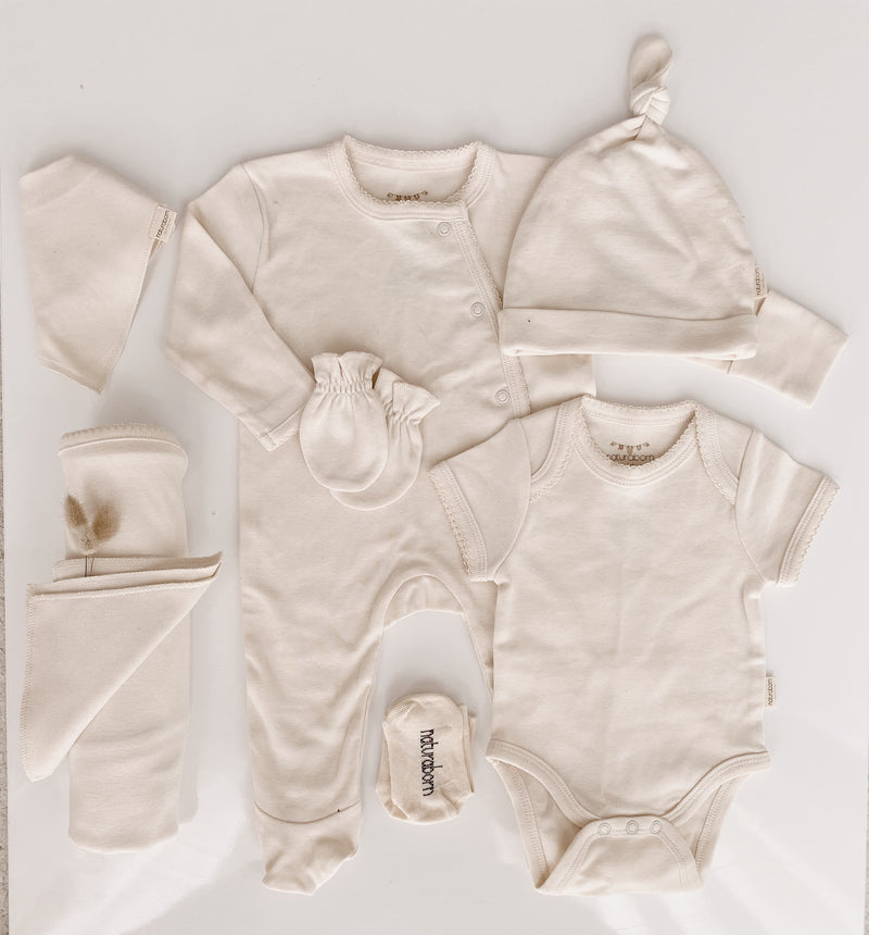Naturaborn GOTS Organik Sertifikalı Yenidoğan Kız Bebek Hastane Çıkışı Set
