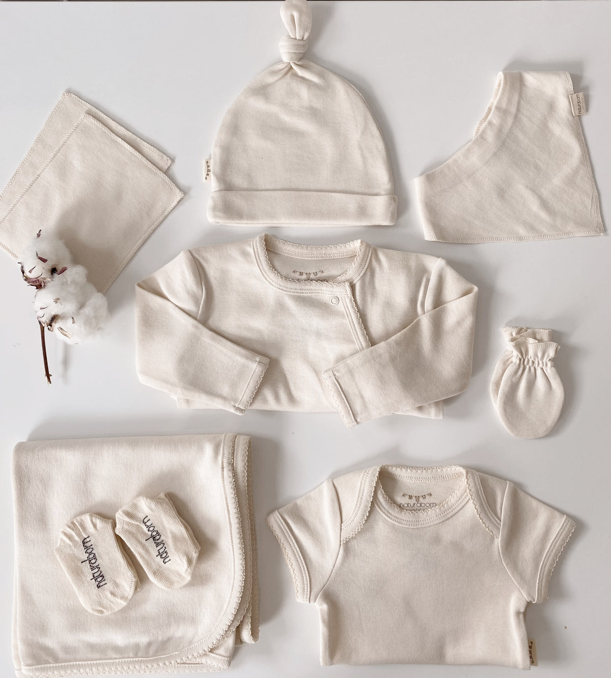 Naturaborn GOTS Organic Certified Newborn Baby Girl Hospital Set