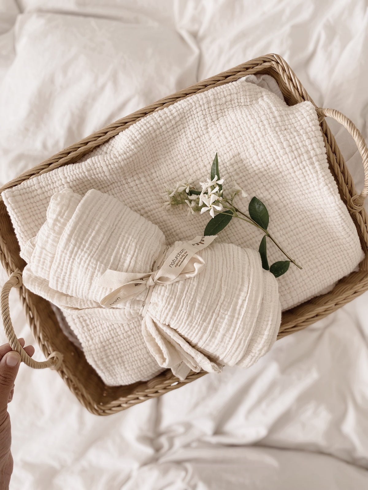 Naturaborn GOTS Organic Certified Two Layer Muslin Baby Blanket 110*110 cm 