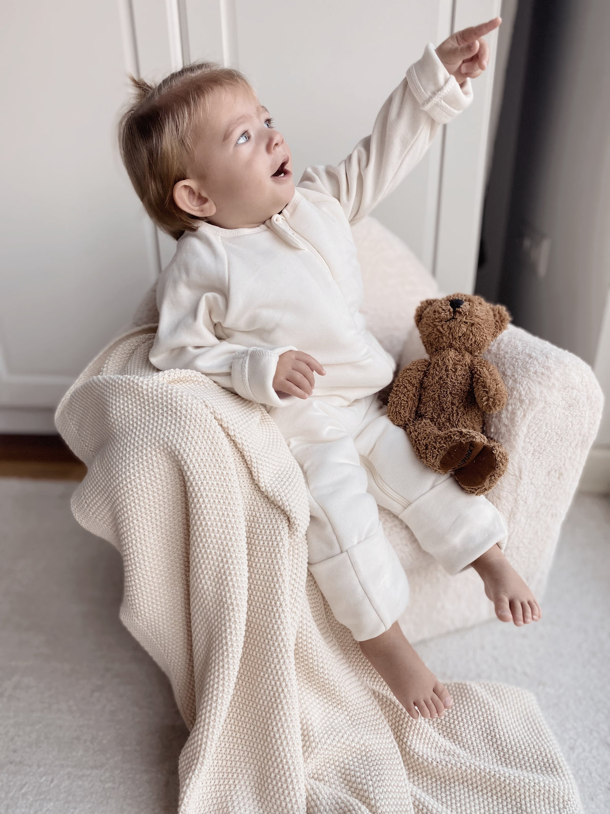 Naturaborn OCS Organic Certified Quilted Padded Zippered Cuffed Baby PJ Jumpsuit